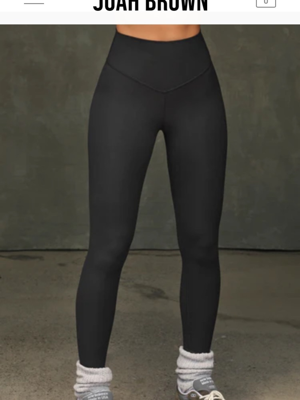 Joah Brown Black Activewear Leggings with Printed Label